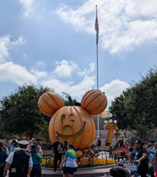 Halloween Pumpkin Mickey Mouse on main street